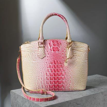 Women's fashion high-end handbag cross-body women's bag color crocodile pattern handbag women's work handbag cross-body bag