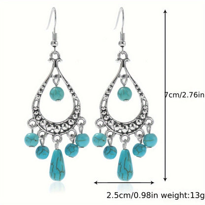 [Western-style Jewelry Set] 10pcs Western-style Jewelry Gift Set for Women | Hat, Fringed Crossbody Bag, Single-shoulder Bag, Wallet, Turquoise Imitation Necklace, Bracelet And Earrings - Suitable for Daily Vacation And Travel