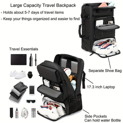 A Large Capacity Hiking Backpack, Suitable for Outdoor Camping, Mountain Climbing, And Long-Distance Travel. It Features Multiple Functions As a Handheld, Dual-Shoulder, Or Crossbody Sports Bag, Is Sturdy And Durable with a Shoe Pocket