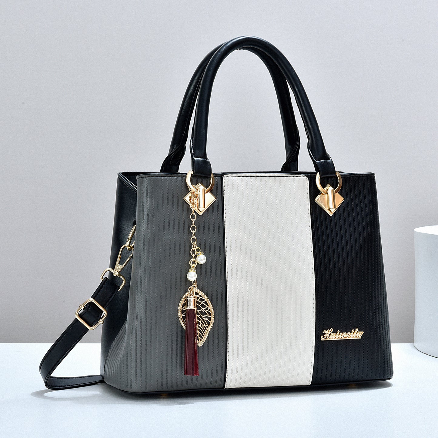 New Colorblock Large Capacity Women's Handbag, Stylish Commuter Tote And Shoulder Crossbody Bag, Perfect Mom Bag