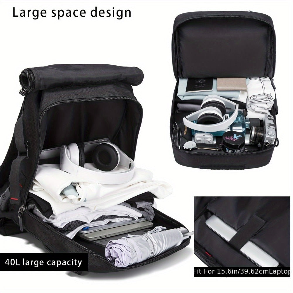 Spacious Travel Backpack, Versatile Shoulder Bag, Men'S Hiking Pack, Outdoor Sports Rucksack, Everyday Daypack, School Backpack, Compatible with 15.6-Inch And 17.3-Inch Laptops
