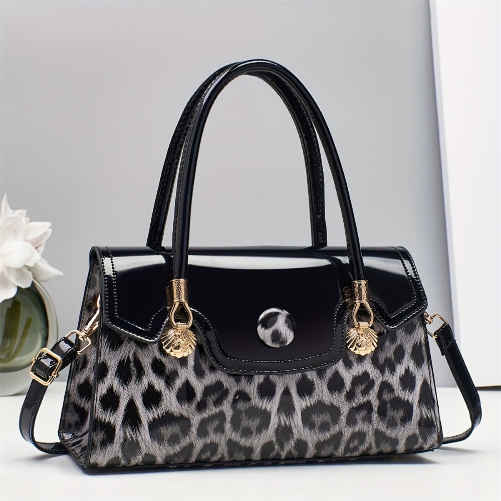 Shoulder Bag for Women – Adjustable Strap, Leopard Print Magnetic Snap Adjustable | Bag Vero – detail view 13