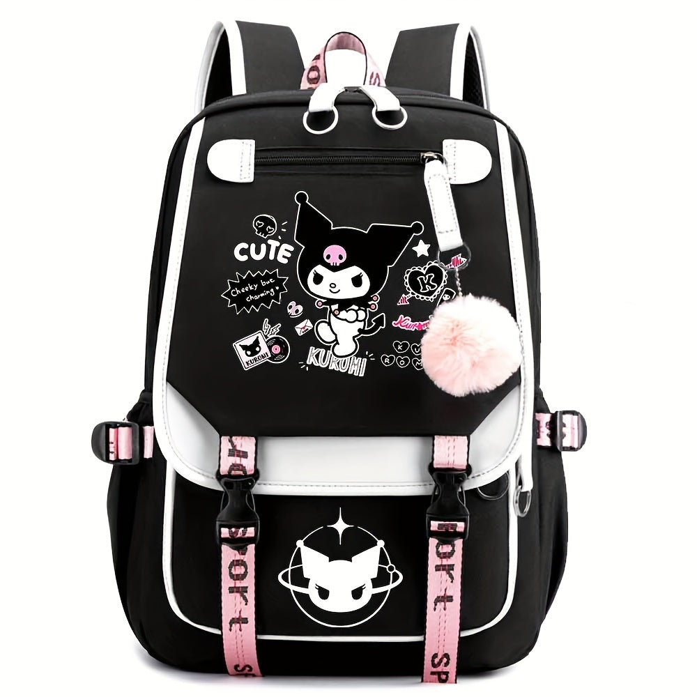 Sanrio Kuromi Backpack Cartoon Laptop Backpack Cute Large Travel Bag Casual Backpacks