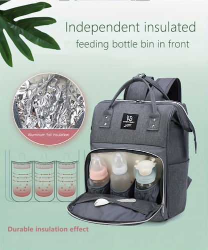New Fashionable Large Capacity Backpack for Mothers And, Multifunctional Diaper Bag with Space for Bottles.