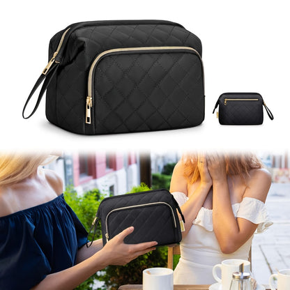 Spacious Women'S Travel Makeup Organizer, Versatile Cosmetic Bag for Brushes, Toiletries, And Additional Items. Ideal Full-Size Container for Travel, Perfect As a Gift for Women