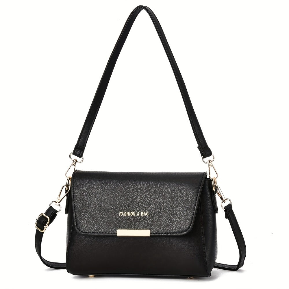 Elegant Women'S Shoulder Bag | High-End New Style | Solid Color | Sleek White & Black Options | Versatile for Work, Outings, and Parties | Detachable Straps for Convenience | Durable Synthetic with Zip Closur