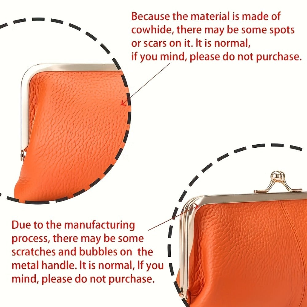 Trendy Genuine Leather Wallet, Solid Color Card Holder, Perfect Clutch Bag for Daily Use