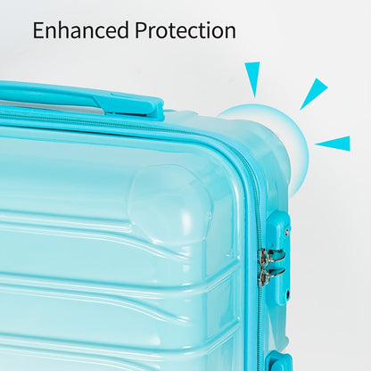 UUH - 4pcs Luggage Set - Sturdy ABS Material Luggage, Smooth Dual Wheels, TSA Certified Locks, 13/20/24/28 Inch Sizes, Gradient Colours, 13 Inch Carry-on Case Included, Ultra-lightweight Design - Perfect for Travelling