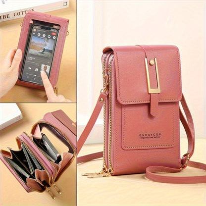 Women'S Fashion Transparent Mobile Phone Bag Coin Wallet - Adjustable Shoulder Straps, Zipper Pocket, Versatile Transparent Mini Wallet Mobile Phone Bag - Daily Use And Perfect Gift