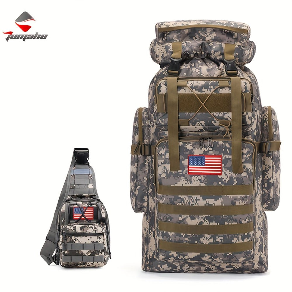 Tactical Outdoor Backpack Unisex, 21.13gal Large Capacity Molle System Rucksack, Multi - Pocket Camping Backpack with Durable 600D Fabric, Ideal for Hiking, Camping, Outdoor Adventures