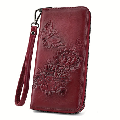Vintage Women Wallet Vegan With RFID Blocking Zipper Card Holder Designer Ladies Clutch With ID Window Wallets Mother'S Day Gift