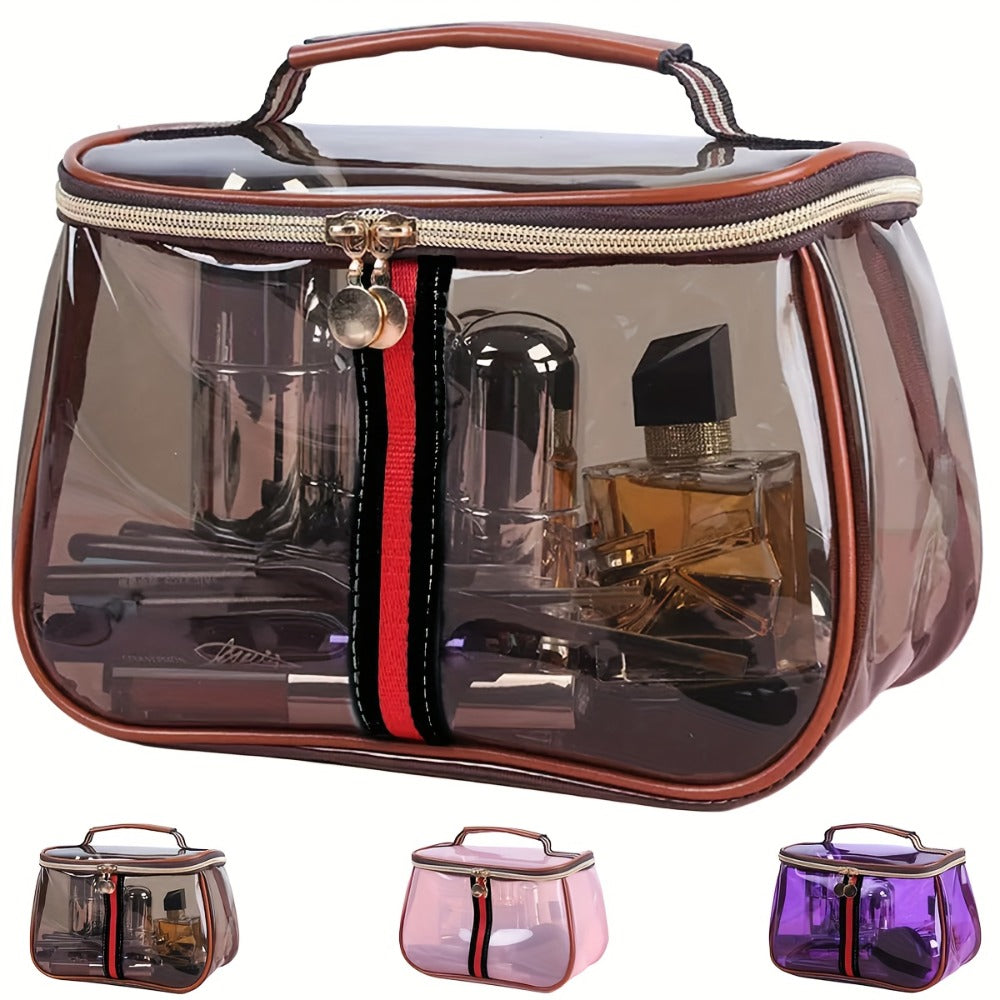 New Apple Bag Cosmetic Bag, Women's Large-capacity Transparent Toilet Bag, Transparent Travel Bag with Zipper.
