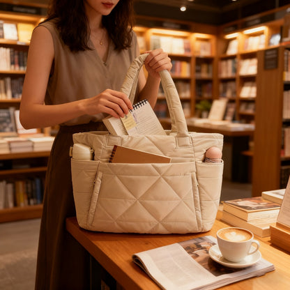 Tote Bag for Women – Quilted, Large Capacity, for Travel & Work | Bag Vero – detail view 19
