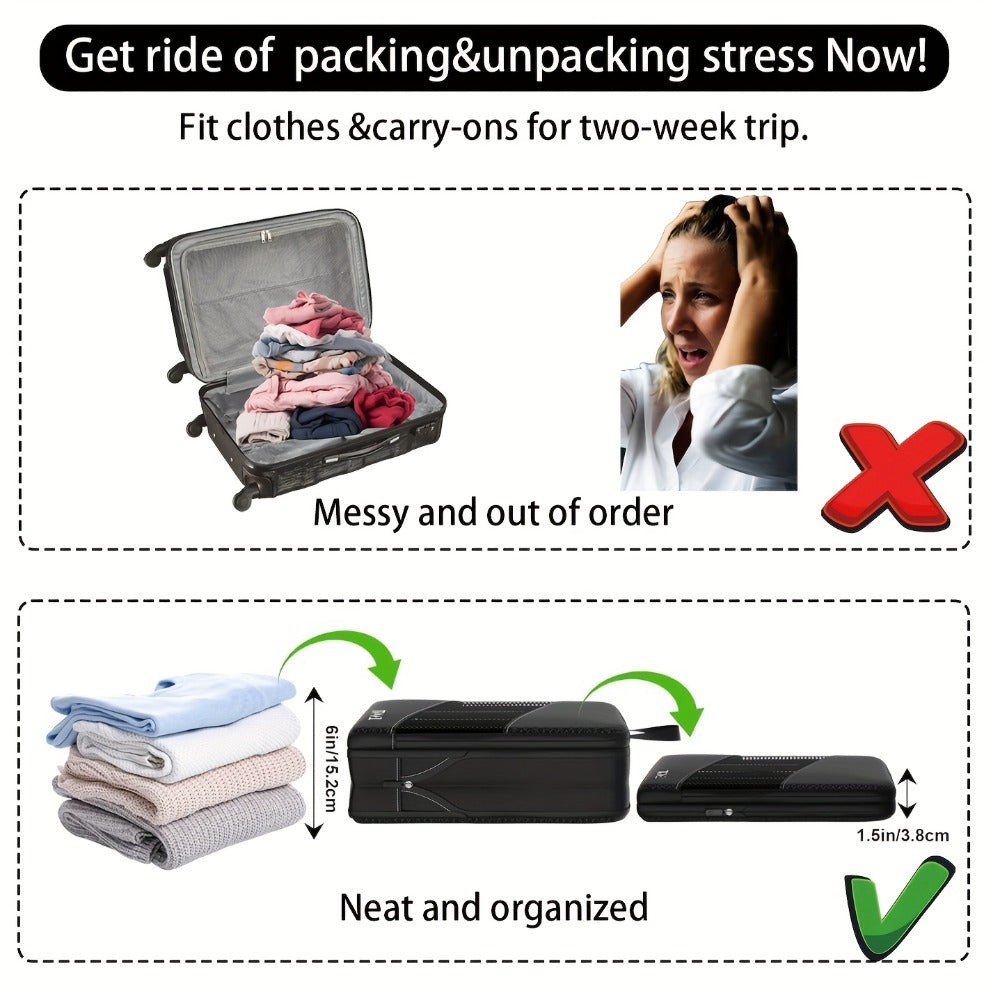 Six Compression Packing Cubes Designed for Travel - Perfect for Saving Luggage Space And Organizing Effortlessly. Essential Additions for Quick Packing And Unpacking, Ideal for Business Trips, Cruises, Camping, And Family Vacations