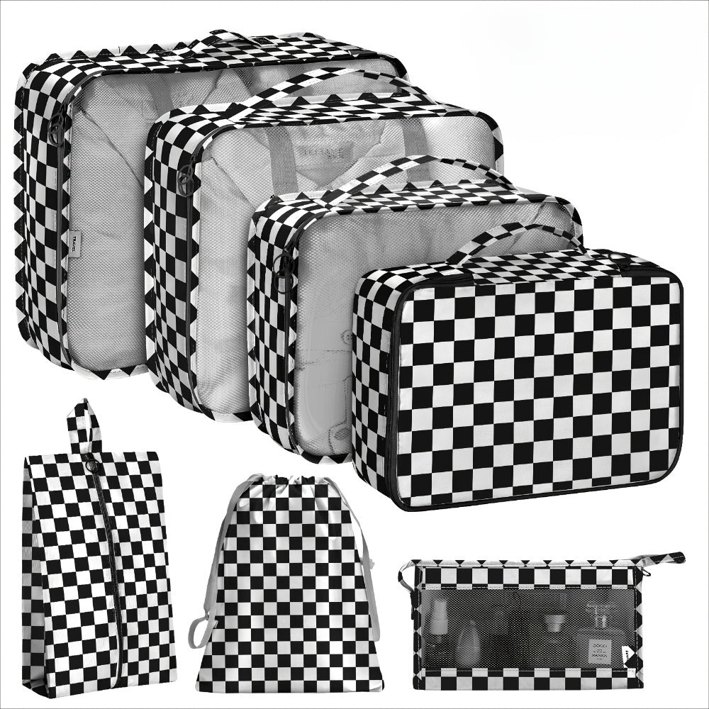 Multi-functional Travel Luggage Packaging Storage Bags, (Black/Pink/Blue/Khaki) Packaging Cubes, Suitable for Suitcases, Travel Storage Bags, with Laundry Bags, Storage Shoe Bags, Clothing Underwear Bags, Suitable for Travel And Vacation