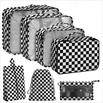 Multi-functional Travel Luggage Packaging Storage Bags, (Black/Pink/Blue/Khaki) Packaging Cubes, Suitable for Suitcases, Travel Storage Bags, with Laundry Bags, Storage Shoe Bags, Clothing Underwear Bags, Suitable for Travel And Vacation