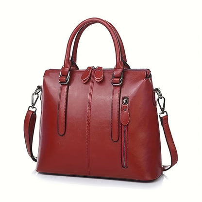 Genuine Leather Women's Bag, Fashionable Women's Hand-held Crossbody, One Shoulder Oil Wax Cowhide Bag, Office, Travel, Ladies' Gifts, Mother's Day Gifts, Christmas Gifts, Valentine's Day Gift, Best for Christmas