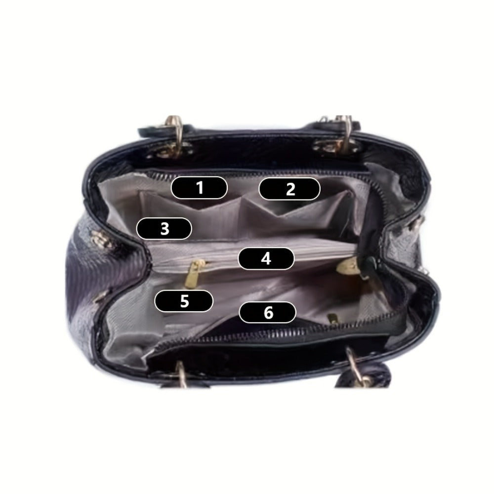 A Present for Mother And Family, a Chic And Elegant Women'S Bag Featuring a Crocodile Design, Perfect for Commuting, As a Messenger Bag, Or a Sophisticated Handbag