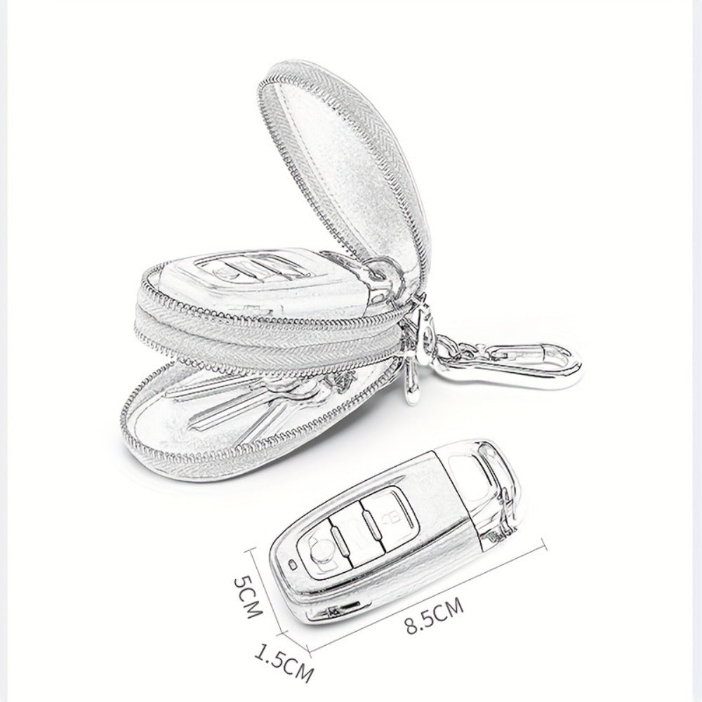 A Multifunctional Double-Layer Car Key Pouch for Men, Featuring a Retro Leather Design, Smart Folding Key Protection, And a Stylish Business Wallet