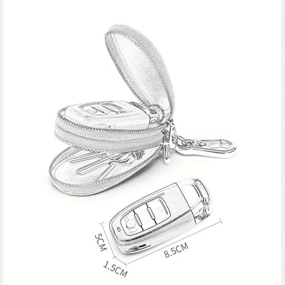 A Multifunctional Double-Layer Car Key Pouch for Men, Featuring a Retro Leather Design, Smart Folding Key Protection, And a Stylish Business Wallet