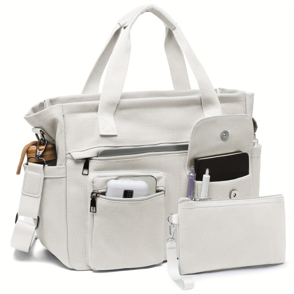 Laptop Bag – 2 Piece, Canvas, Nylon, Adjustable Strap | Bag Vero – detail view 34