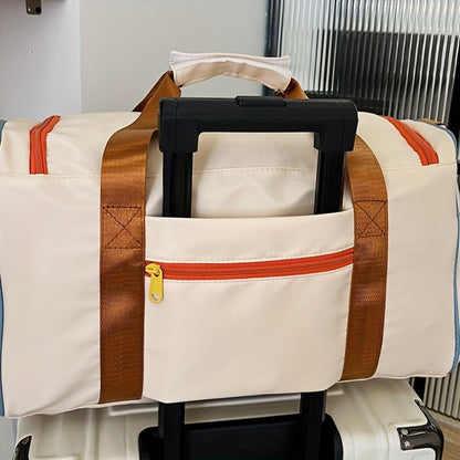 Contrasting Crossbody Sports Fitness Bag Large Capacity Travel Hand Luggage Bag Fashion Travel Bag for Short Trips, Available for Men And Women