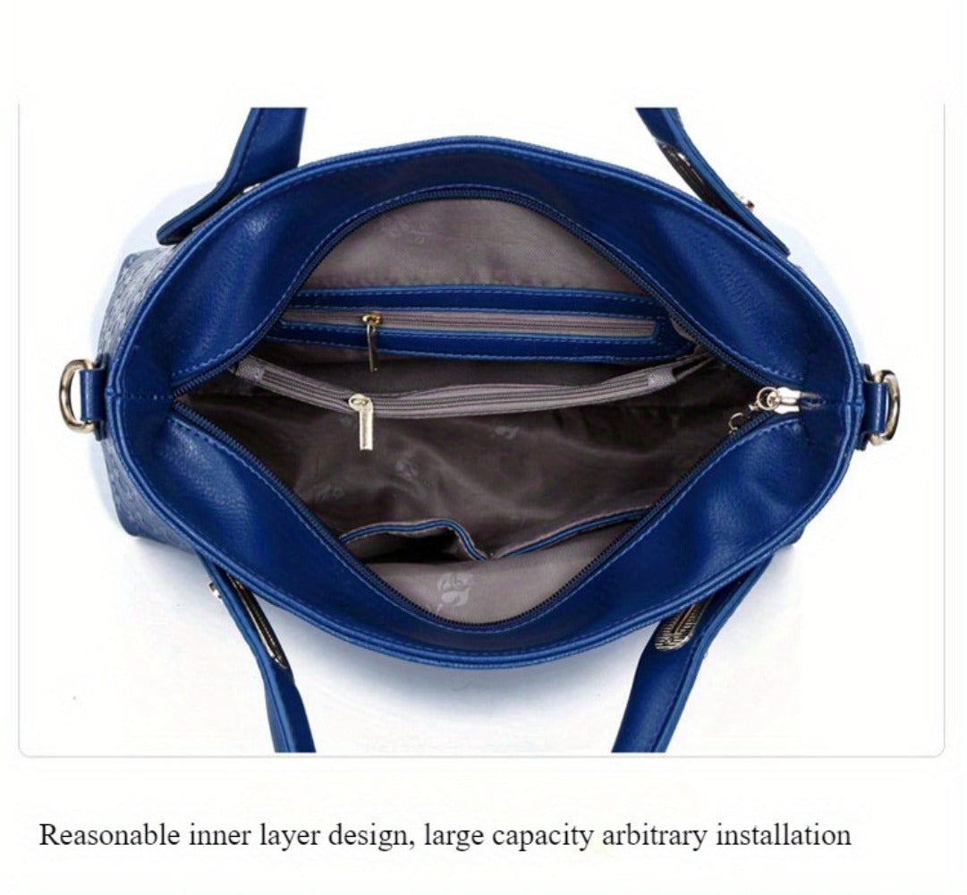 Women's Tote bag set, 4pcs bear pendant bag, large capacity tote purse crossbody bag