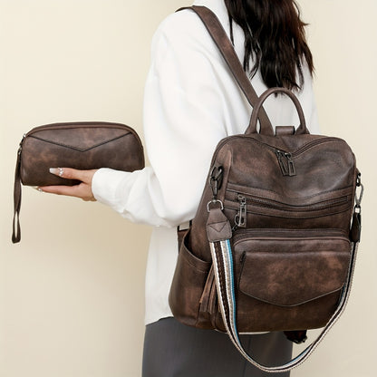 Backpack Purse For Women Fashion Tassel Ladies Shoulder Bags Designer Large Backpack Travel Bag