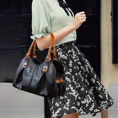 4pcs Vintage Handbag - Large Capacity, Multi-pocket, Women's Casual Tote Shoulder Bag Diagonal Span Bag