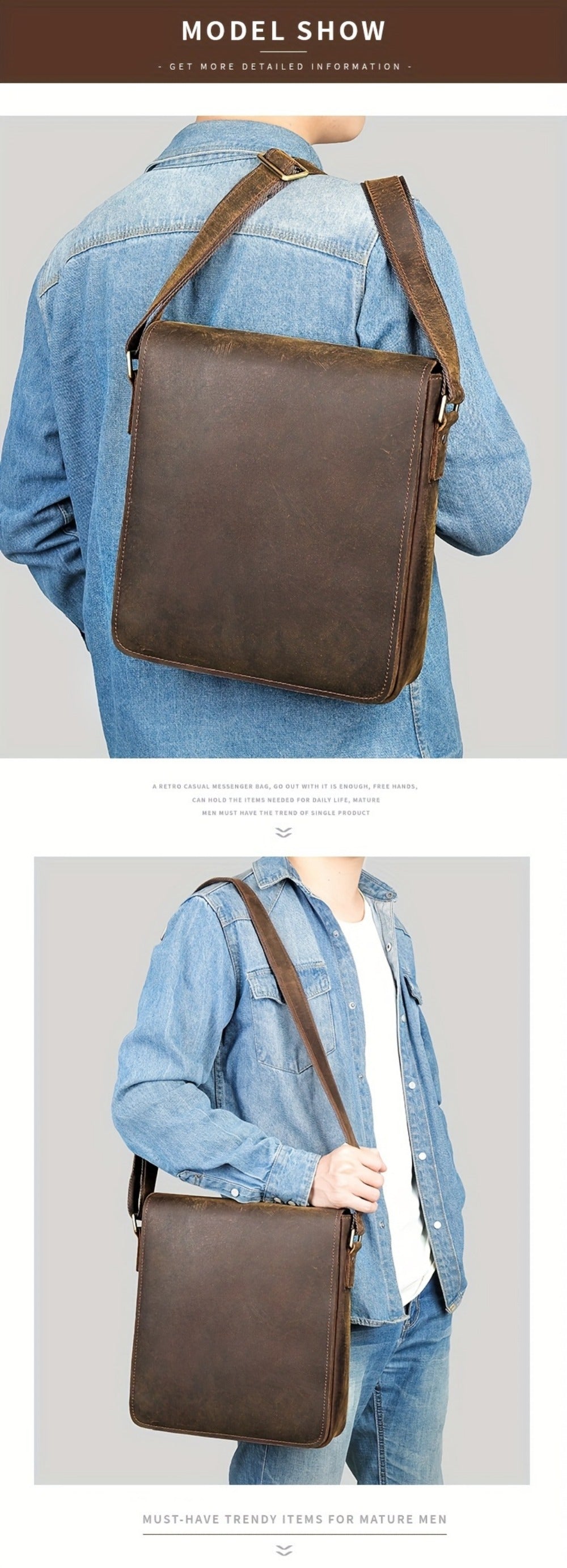 Laptop Bag – Genuine Leather, for Travel & Work | Bag Vero – detail view 13