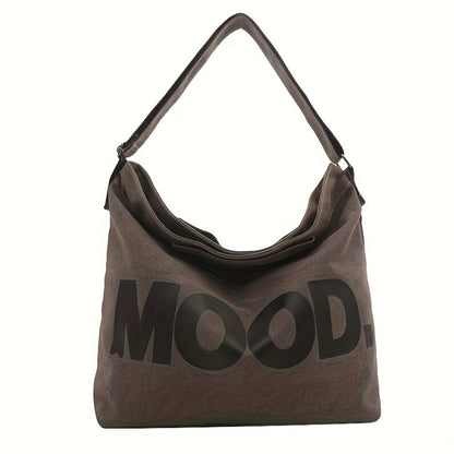 Large-Capacity Canvas Bag with a Easy And Versatile Design, Suitable for Students, Featuring a One-Shoulder Crossbody Style