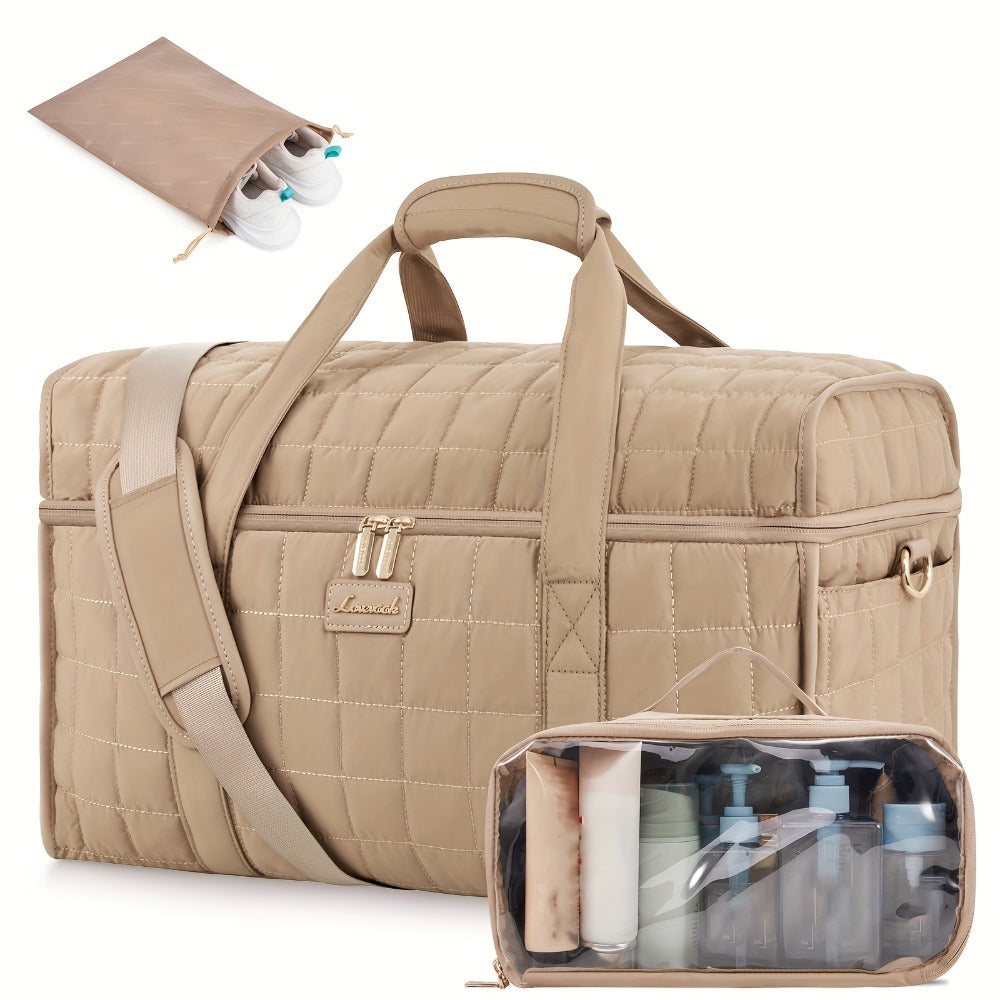 LOVEVOOK Travel Duffle Bag, Weekender Bags For Women, Carry On Duffel Bags For Airplanes, Overnight Bag With Toiletry Bag, Hospital Bag for Labor and Delivery, Yoga Gym Bag with Wet Pocket, 3pcs Set