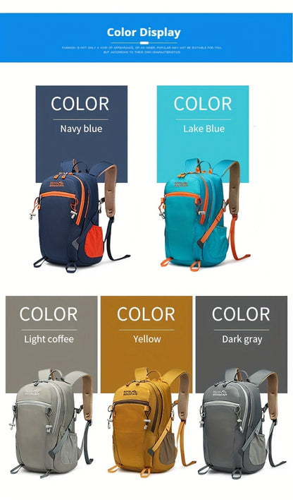 Men Women Hiking Backpack, Outdoor Camping Rucksack, 5.28gal Daypack with Rain Cover, Lightweight Travel Bag Durable for Weekend Getaway, Casual Daypack for Cycling Camping Running
