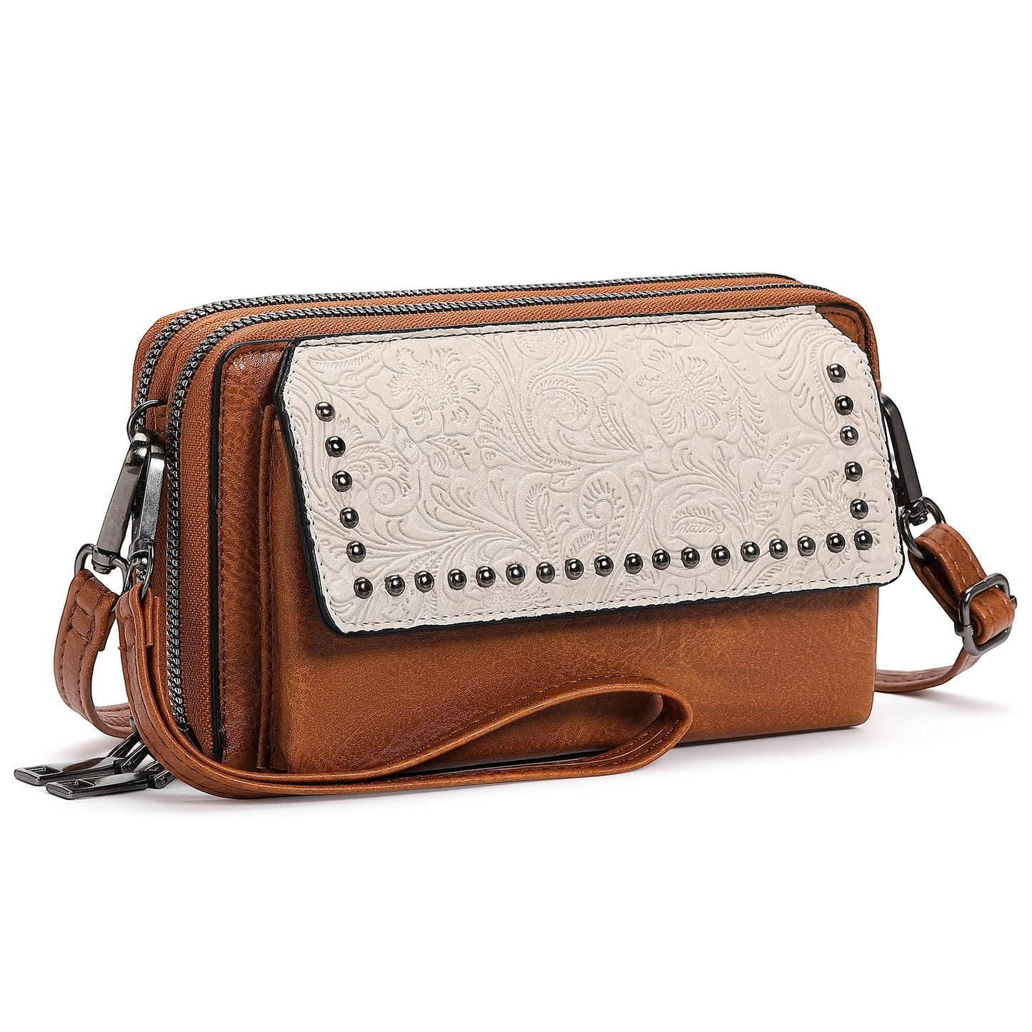 Phone Strap Crossbody Bag for Women, Small Genuine Leather Purse with 15 Card Slots & RFID Blocking, Wristlet Wallet for Summer Travel, Shoulder Bag for Daily Use