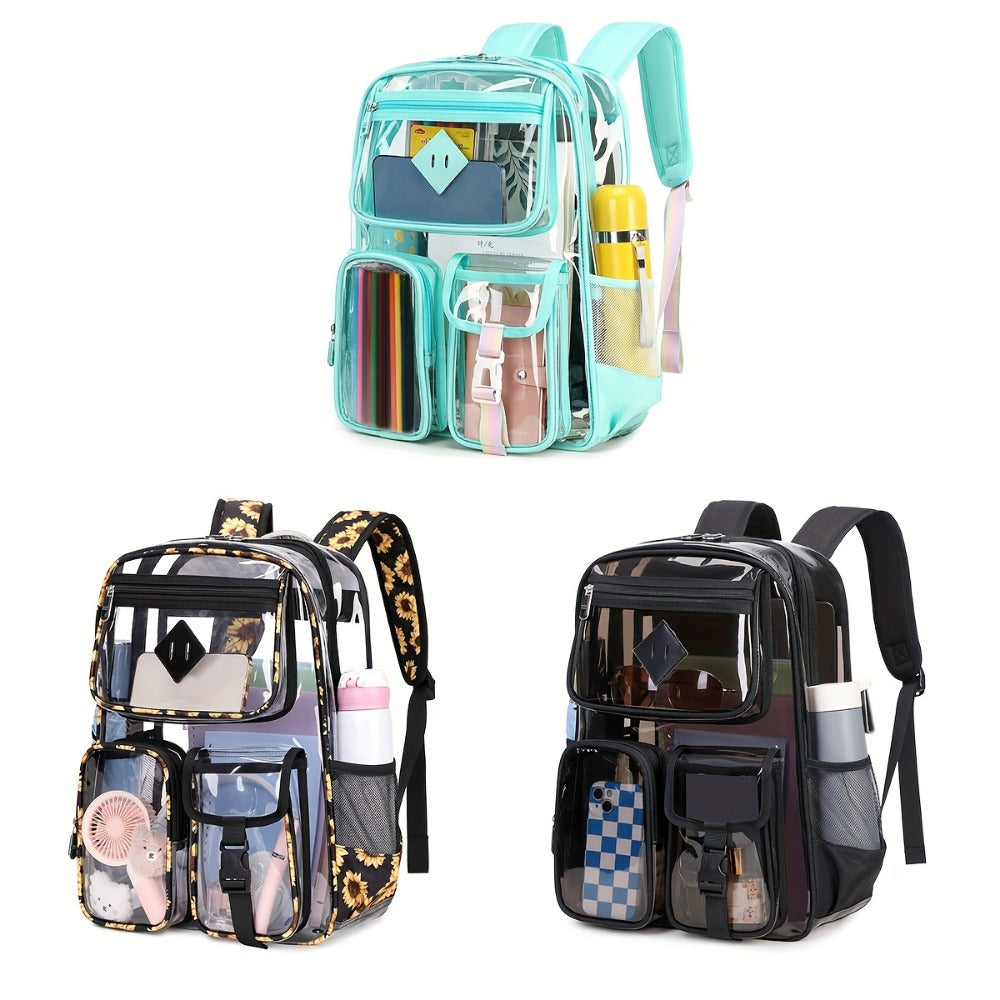 Backpack for Women – PVC, Clear, Transparent, Large Capacity | Bag Vero – detail view 3