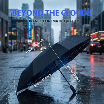 Portable And Sturdy Compact Umbrellas Designed to Withstand Rain And Wind, Featuring Automatic Opening, a Premium Handle, Vibrant Designs, And Foldable for Easy Travel, Making Them Ideal for Use in And While on The Move