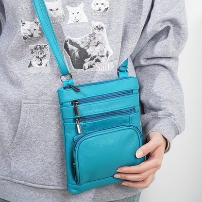 Genuine Leather Shoulder Bag, Adjustable Shoulder Strap Messenger Bag, Fashionable Handheld Design, Multifunctional Smartphone Storage Bag
