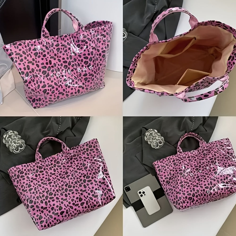 Women'S High Quality PVC And Wrinkle Paper Transparent Handbag - Large 13.2-Inch Transparent Shoulder Bag with 2 Compartments, White Letter Printed Design, Suitable for Work, Travel, Beach, And Daily Use, High Quality Bag
