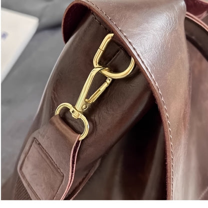 Crossbody Bag for Women – Vintage Leather Satchel Handmade Top | Bag Vero – detail view 20