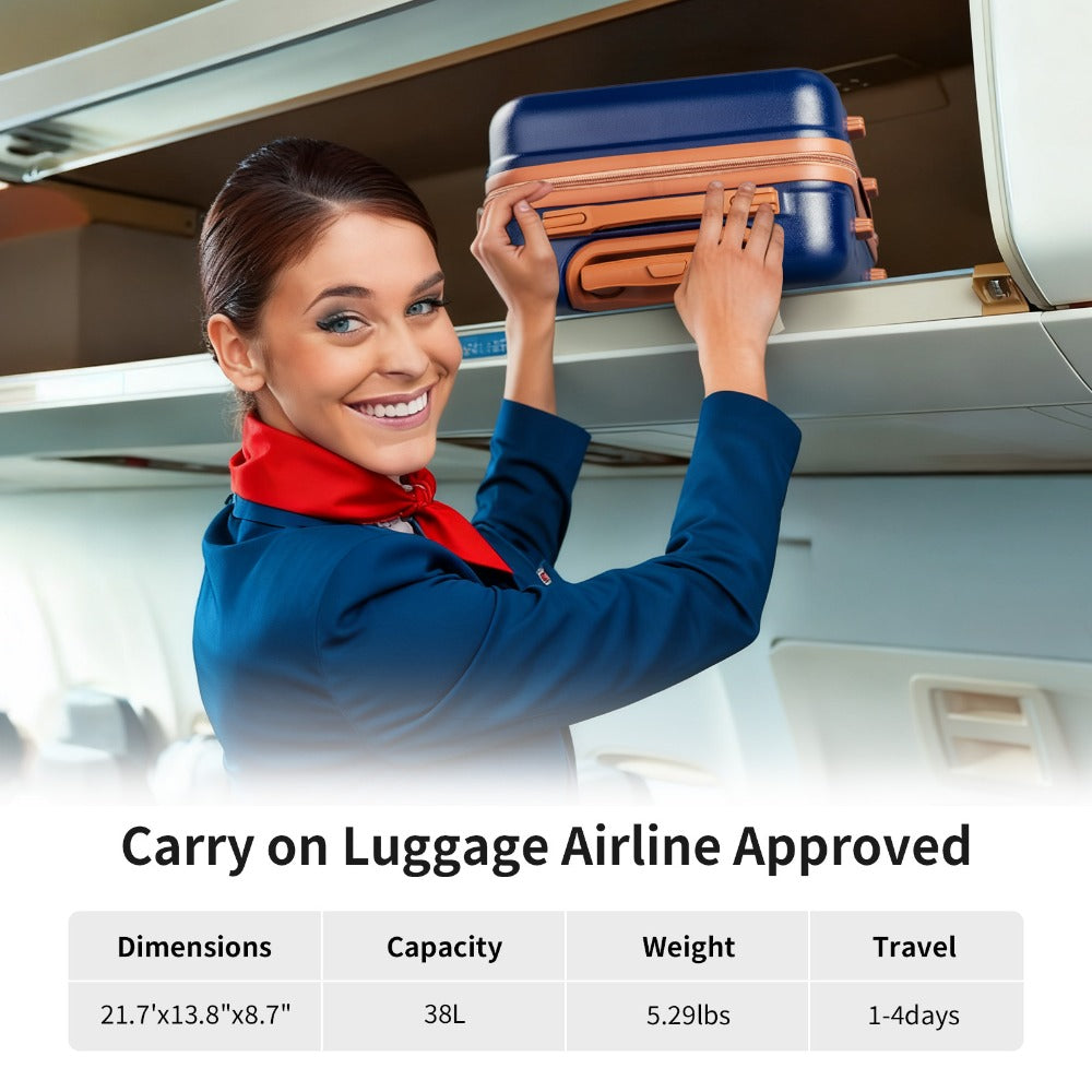 20/24/28 Inch Carry On Luggage, Airline Approved Hard Shell Carry On Suitcase with Wheels, TSA Approved Lock, Lightweight Hard Case Travel Luggage