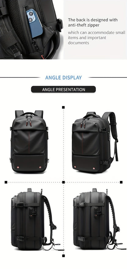 Somago Vacpack Backpack, 15.85gal Expandable Backpack with Vacuum Compression, TSA Lock Laptop Backpack Fit for 16 Inch PC with Air Pump, Anti Theft Travel Vacuum Backpack Space Saver Backpack