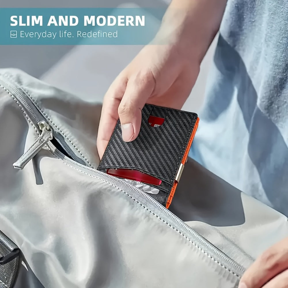 Multifunctional Ultra-Thin Microfiber RFID Blocking Bifold Wallet ID Credit Card Holder for Men, Minimalist Front Pocket Design, Large Capacity Money Clip, with ID Window, 12 Card Slots, Pocket Purse, Easily Removable Money And Cards, Gift for Men
