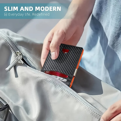 Multifunctional Ultra-Thin Microfiber RFID Blocking Bifold Wallet ID Credit Card Holder for Men, Minimalist Front Pocket Design, Large Capacity Money Clip, with ID Window, 12 Card Slots, Pocket Purse, Easily Removable Money And Cards, Gift for Men