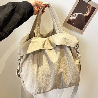 [Stylish Casual Nylon Bag] Stylish Casual Nylon Bag Lightweight Large-Capacity Nylon Shoulder Bag - Women's Stylish Casual Crossbody Bag for College And High School Students - Everyday Commuting Tote Bag