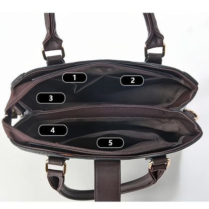 Fashion Women'S Bag, Two-Piece Set Mother And Son Bag, Simple And Versatile Large-Capacity Handbag, Shoulder Bag, Messenger Bag, Woven Pattern Large Bag