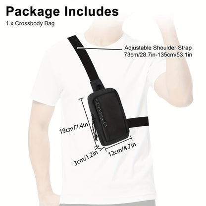 Black Sports Sling Bag for Men & Women, Adjustable Strap, Lightweight Crossbody Chest Pack for Travel, Hiking, Gym & Daily Use, Active Lifestyle Gear | Antiscratch Material