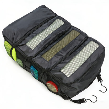Four-layer Multi-functional Hanging Luggage Organizer, Large-capacity Clothing Storage Bag for Business Travel, Suitcase Organizer with Hooks, Wardrobe Hanging Storage, Car Travel Organizer, Camping and Outdoor Clothing Organization