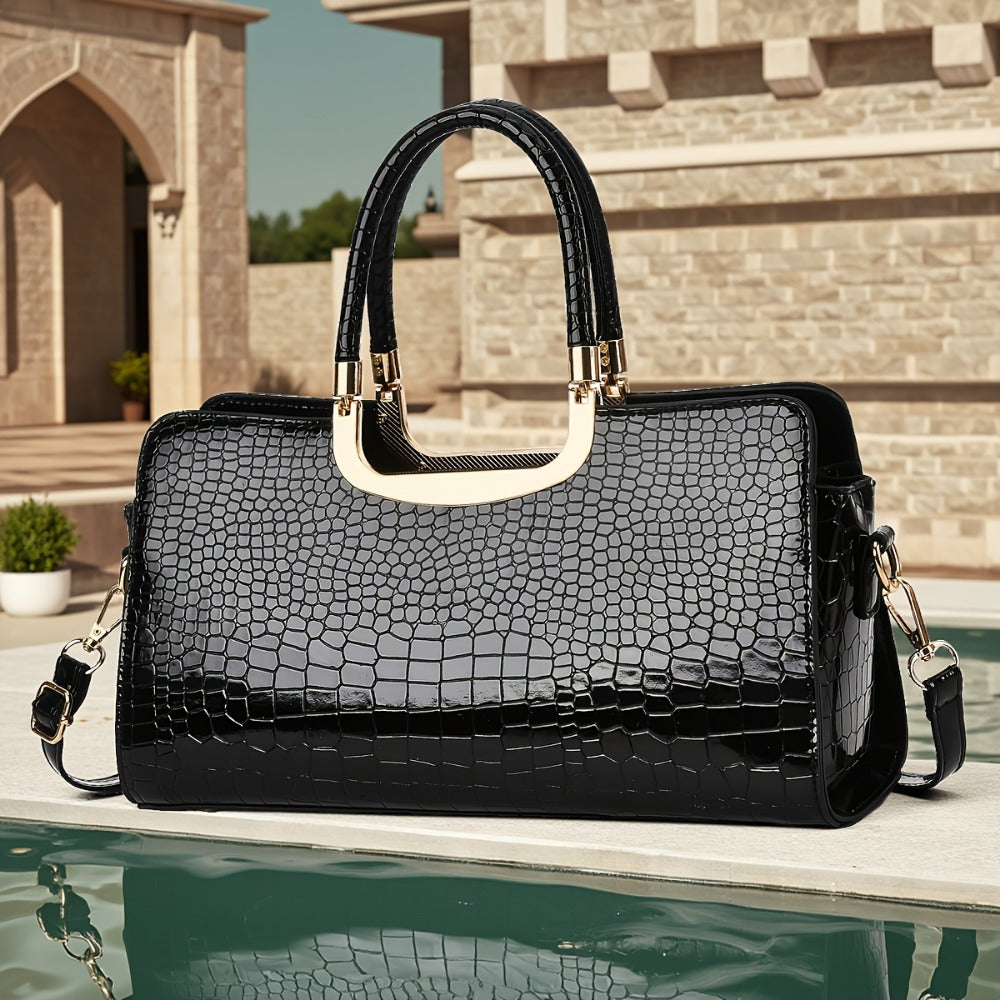 Crossbody Bag for Women – Polyester, Croc Print Glossy Evening Way | Bag Vero – detail view 22
