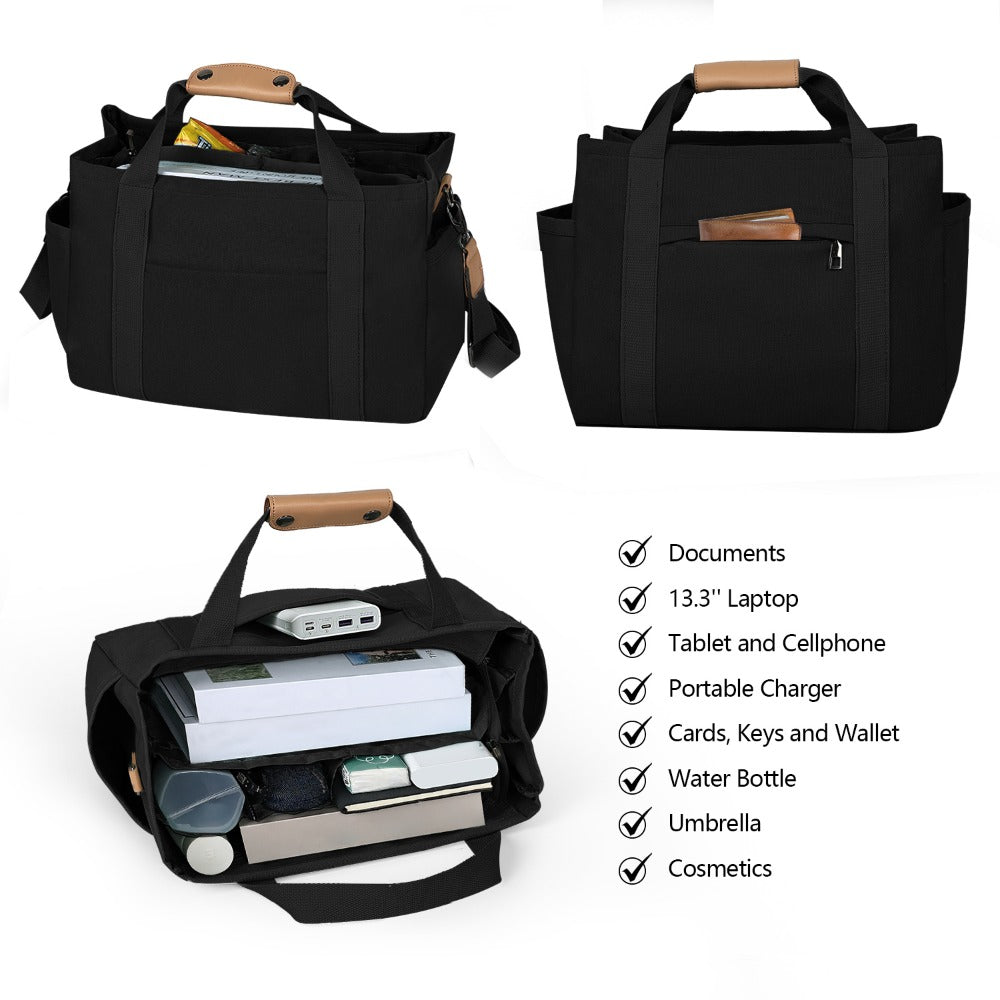 2PCS Sets Canva tote bag with Makeup Bags for Women, Casual Beach Crossbody Hobo Messenger Handbag Purses Bags for Work Gym Travel Shopping