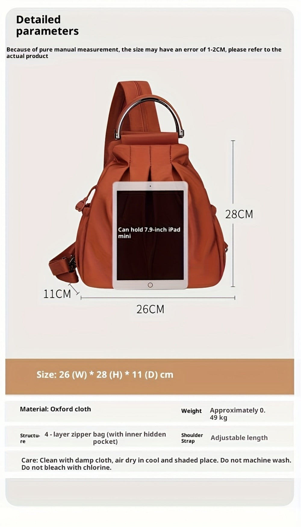 Backpack for Women – Adjustable Strap, for Travel & School | Bag Vero – detail view 27